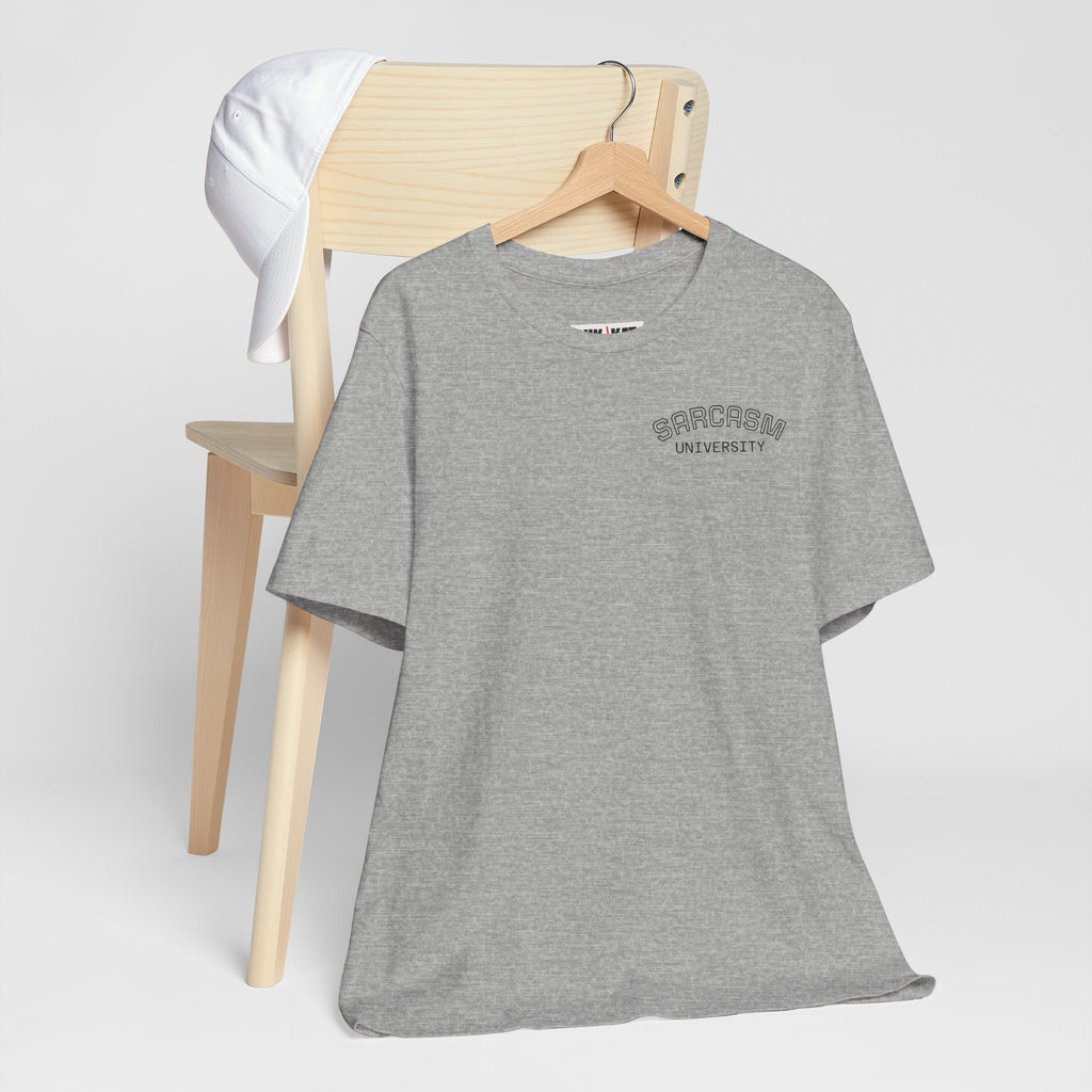 College Campus Tee — Sarcasm University Chest Logo